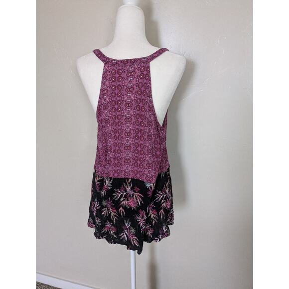 Angels Forever Young Y2K Tank Juniors XL Bohemian Purple Rayon Floral Mixed Prin - Picture 2 of 9